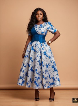 Brocade Corset Midi Dress