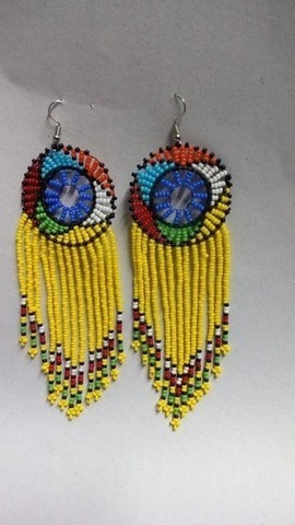 African Beaded Tassel earrings, Fringe earrings, Elegant earrings, Colorful earrings, Boho earrings