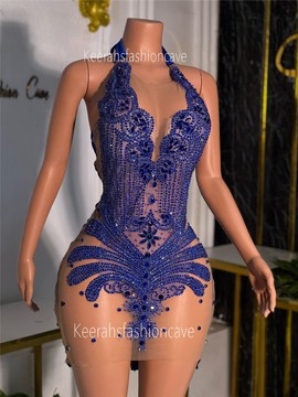 Robe de soirée courte appliquée en strass, robe d’anniversaire, robe midi africaine, mini robes