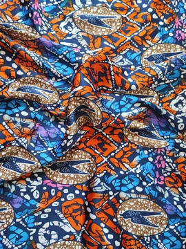 tissu wax africain fluide silk fabric Motif: hirondelles