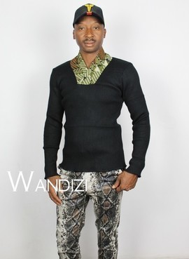 Black and Ankara Mix Kimono Collared Sweater , Kimono Style Sweater, African Sweater