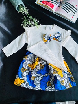 Baby girl set in Wax - Bebe wax sweatshirt - matching Wax skirt
