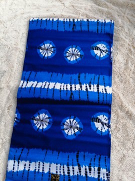 African batik Wax fabrics 100% cotton 1 yard "Cornflower""