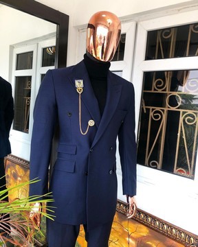 Navy Blue Double Breasted corporate &amp; Casual suit