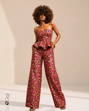 Ensemble pantalon large et son top bustier