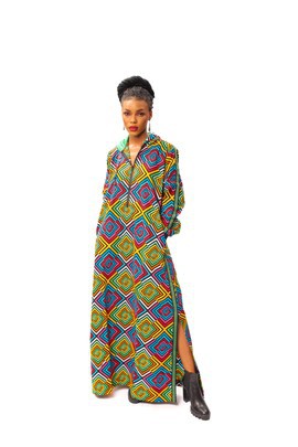 Robe longue Ankara avec capuche, Ankara Bubu, caftan imprimé africain, caftan Ankara