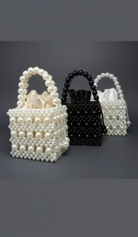 Sac perlé africain à motif lattice en perles nacrées