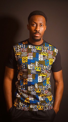 Magnifique t-shirt coton et wax « Malick »