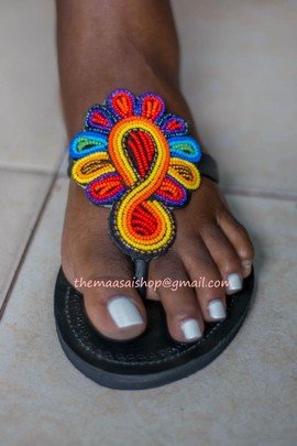 African Handmade Slippers / Leather Sandals /Greek Sandals /Maasai Sandals