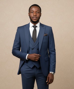 Custom-Made Royal Blue 3-Piece Suit