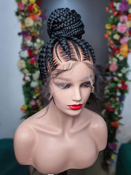 Jumbo uptodo stitch braided wig, full lace braided wig, Knotless wig, stitched braid wig