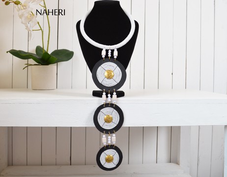 African beaded necklace white jewelry