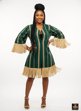 Fringe handwooven dress