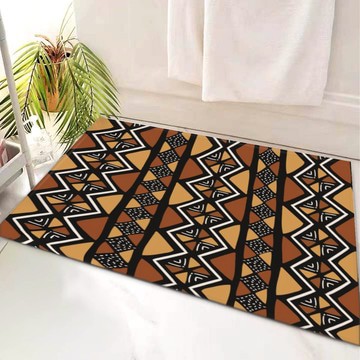 African Rectangular Bathroom Rugs Patterned Bath Mats (LARGER SIZES AVAILABLE)