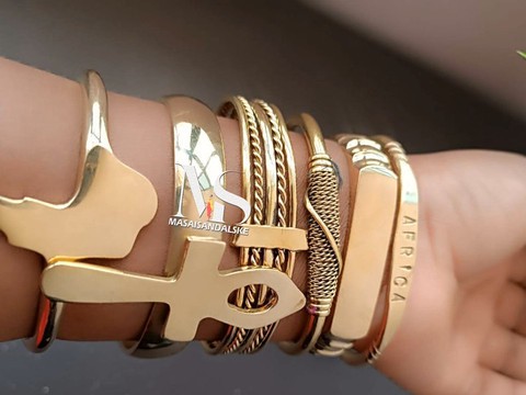 5 Brass bracelets, Cuff bracelets, cuff brass bangles, giraffe cuffs