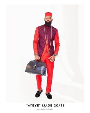 Tomato Red Safari Kaftan, Jacket &amp; Matching Hat