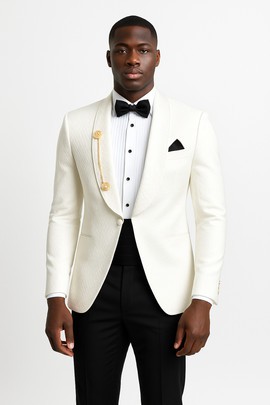Two pieces men's suit jacket men's ivory jacket