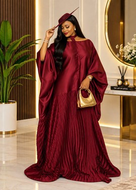 Bordeaux Royalty — L’élégance dans chaque pli, robe maxi Bubu africaine