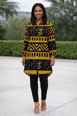 The Gold and Black Wild Savannah Shirt Dress – Free, fierce, unforgettable