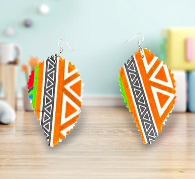 Boucles d'oreilles en wax feuilles