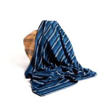 Striped Indigo Vintage Fugu Throw