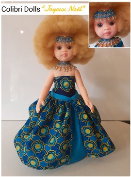 Poupée Noire Zury Colibri Dolls (albinos) - COLLECTOR "JOYEUX NOEL"