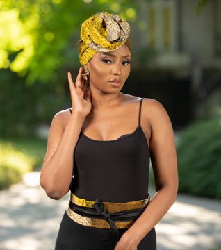 Scarf/turban and earrings set