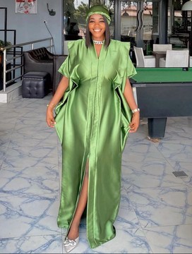 Robe longue kaftan, robe africaine, boubou en damas, style tante fortunée, robe de soirée, robe boubou