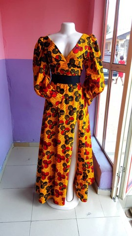 Abie African Print Maxi Dress With Slits
