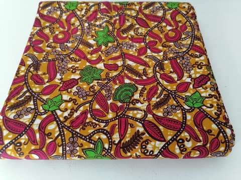 African Wax fabrics 100% cotton 2 yards 1m80 "little okra"