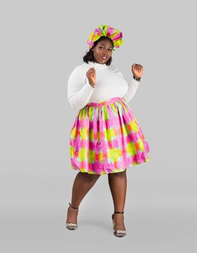 Ankara Skater Skirt and Schrunchie Headband Set| Ankara Dress| Ankara Skirt| Gifts For Her