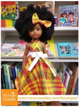 Imany Colibri Dolls Black Doll - Turquoise Madras Dancer