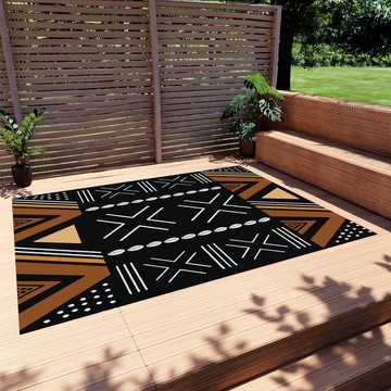 Tribal Pattern Habitat Outdoor Rugs Mudcloth Unique Carpet (LARGER SIZES AVAILABLE)