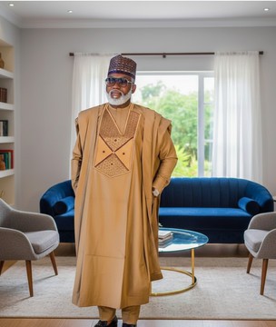 The carton brown Agbada: A Modern Look at Traditional Nigerian Men's Fashion