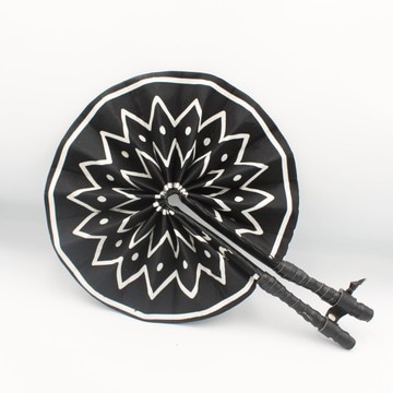 Hand Fan - Black &amp; White Print - Folding Fan  100% cotton | Summer &amp; Travel