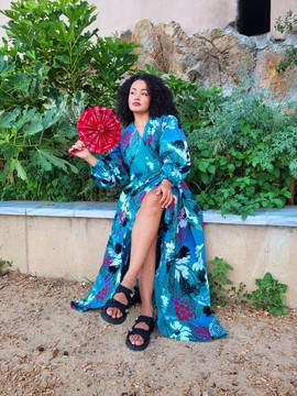 Elegancia turquoise dress
