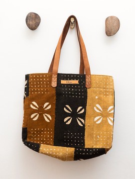 Maxi Brown Bogolan Tote Bag