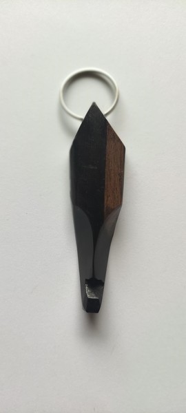 Hand-carved African mask keyring in ebony wood - key ring
