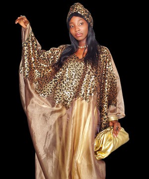 Mina Sequin Lace Luxury Boubou With Turban For Weddings/Special occasions