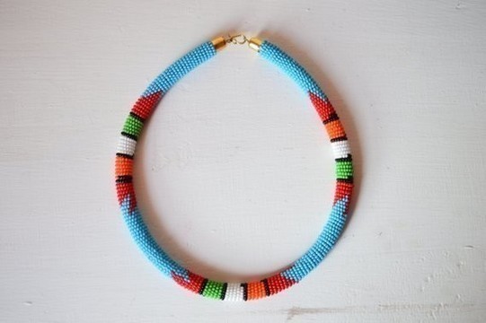 African Maasai Beaded Necklace | Zulu Beaded Necklace | Tiered &amp; Tribal