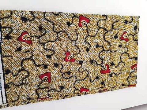 Tissus Wax African 6 yards 100 % coton " la course"