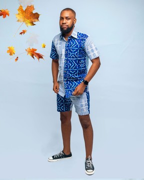 Ensemble 2 pièces Ankara Wax Tribal Bogolan Print