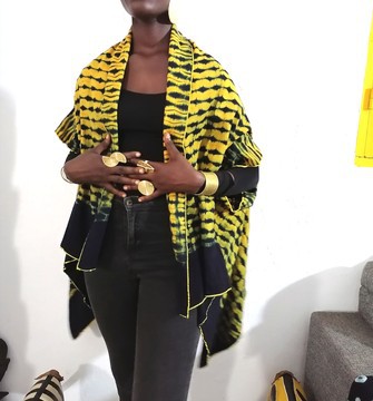 Baoulé woven cotton afro kimono