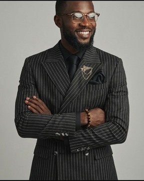 Double-Breasted Pinstripe Suit Set