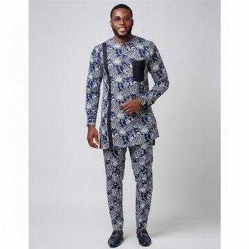 Full Ankara men's suit, matching print African wear