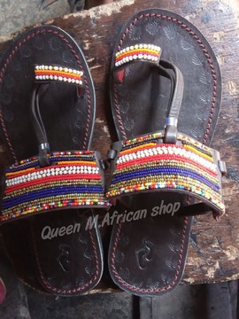 African Women Maasai Sandals/Leather sandals/Beaded sandals