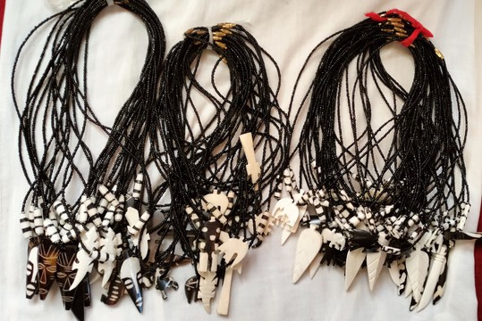 Simple necklace for men, set of 6 black beaded chokers, unisex necklaces
