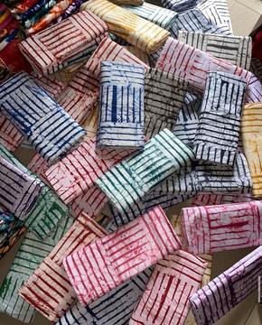Handmade Batik, Adire 5 yards, African Cotton Batik, Nigerian Tie Dye, Mali Kampala