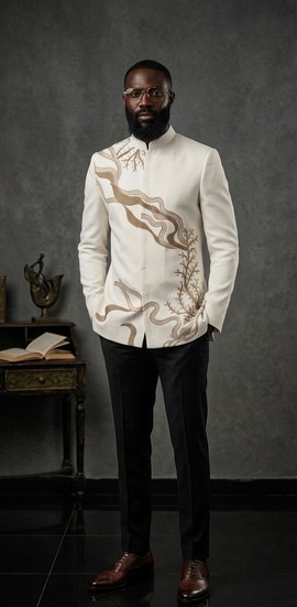 Embroidered safari suit