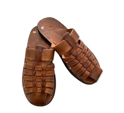 Very high quality men's fashion brown real leather sandal